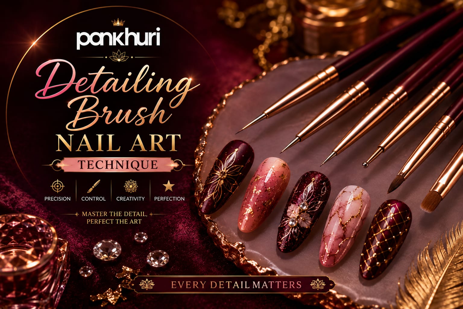 Detailing Brush Nail Art Technique 